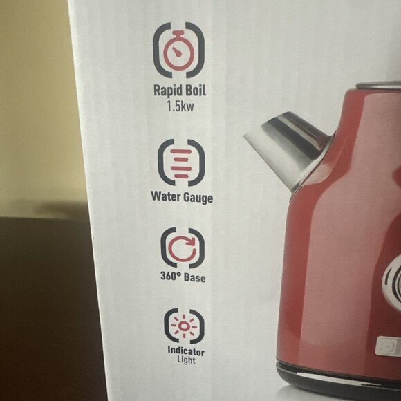 Haden Dorset 1.7L Stainless Steel Electric Kettle w/Auto Shut Off Rapid Boil Red - Picture 13 of 13